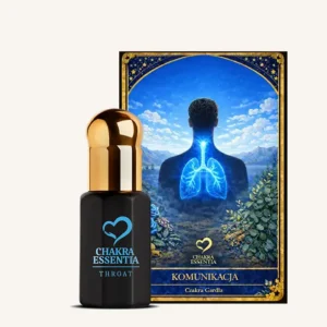 karta i naturalne olejki do czakry serca, gardła, trzeciego oka i korony