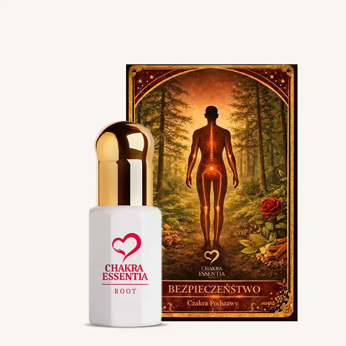 naturalny olejek na czakrę ROOT – Czakra Podstawy Olejek Bezpieczeństwa, karta czakry bezpieczeństwa